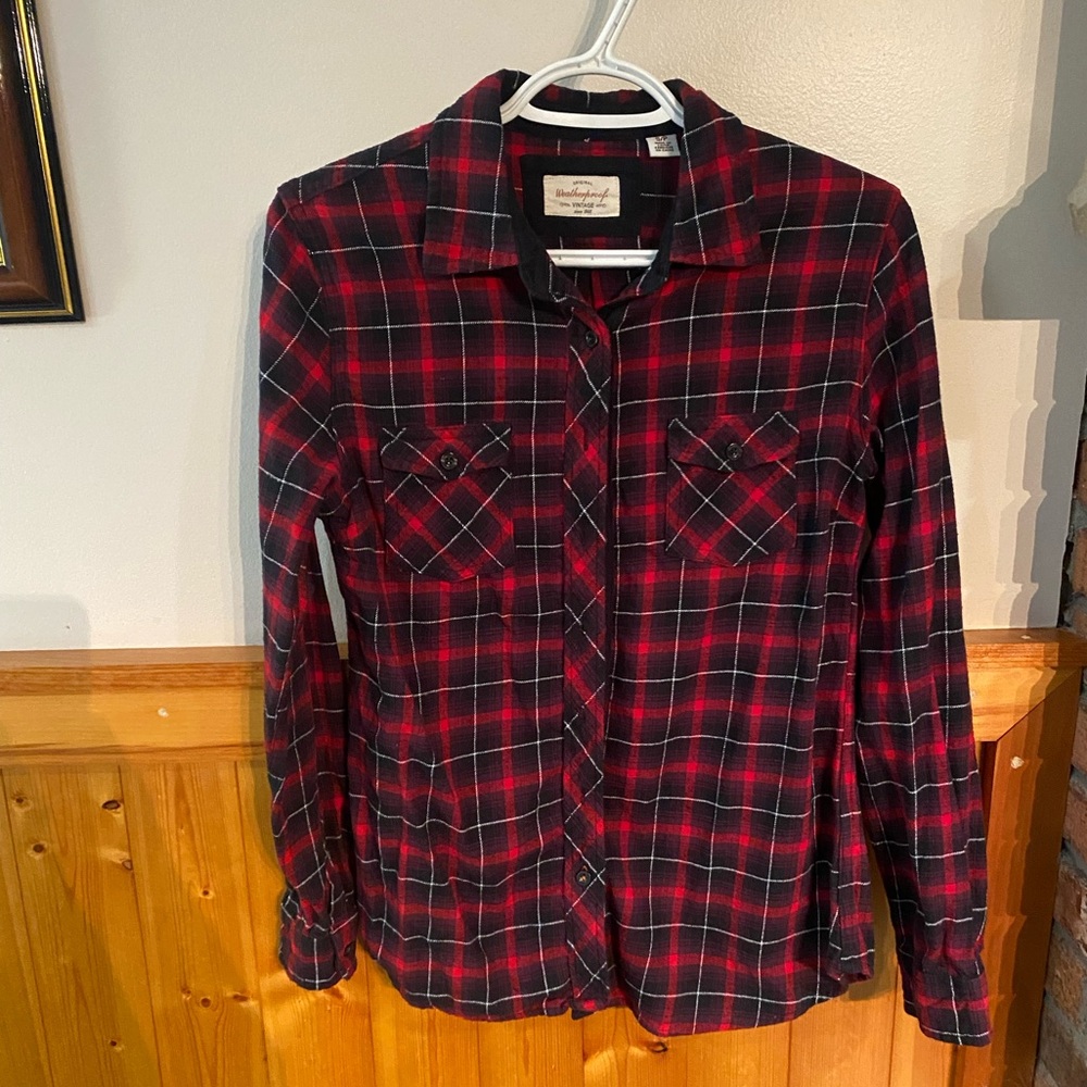 Flannel Shirt Burgundy and Blue